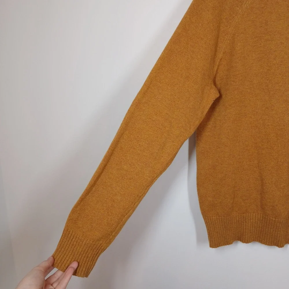 J.Crew Sweater Womens Large Mustard Wool Knit Crew Neck Pullover Sweater